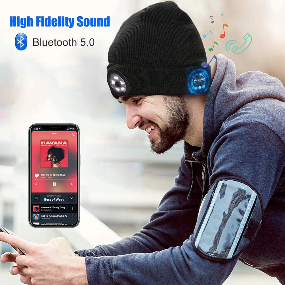 Wireless Bluetooth LED Beanie with Built-in Speakers – Winter Gift Idea