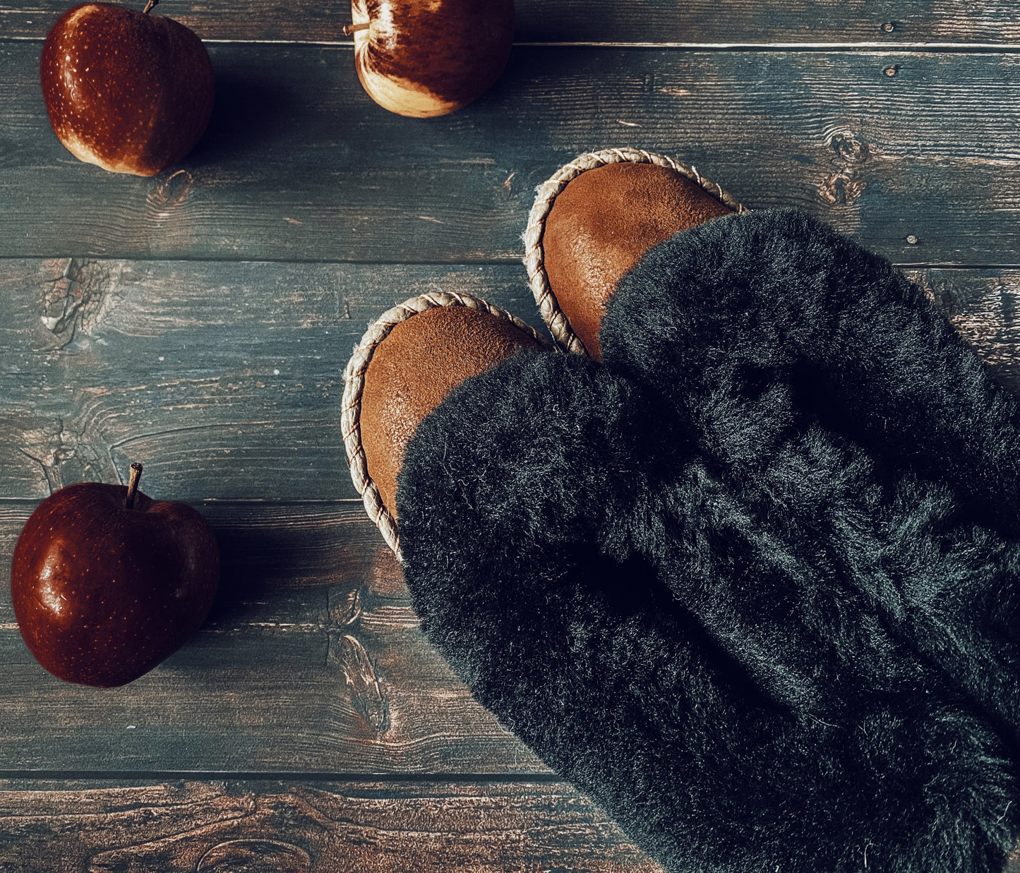 Brown Sheepskin Slippers – Handmade Leather Moccasins | Warm & Cozy