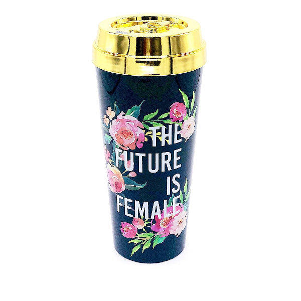 "The Future Is Female" Travel Mug – Insulated 16oz Feminist Coffee Cup