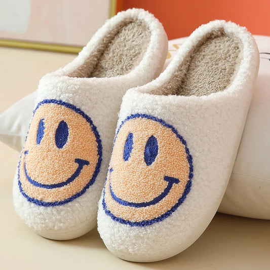 Happy Smile Face Slippers – Cozy Indoor Cotton Shoes | Winter Warmth