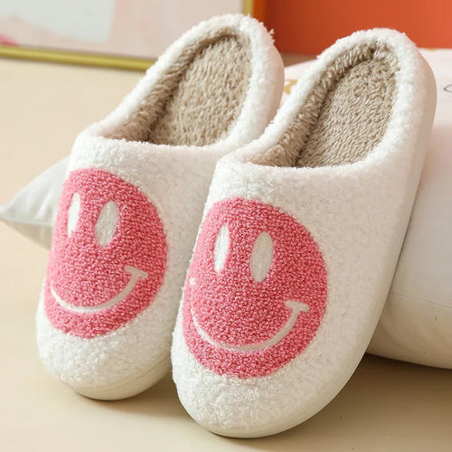 Happy Smile Face Slippers – Cozy Indoor Cotton Shoes | Winter Warmth