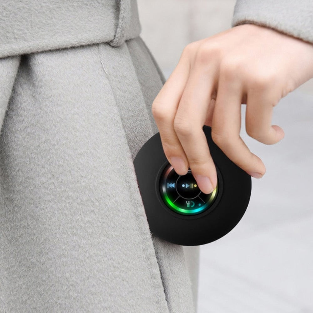 Mini Waterproof RGB Bluetooth Speaker – Wireless, Hands-Free & Shower-Friendly