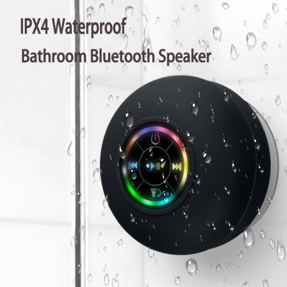 Mini Waterproof RGB Bluetooth Speaker – Wireless, Hands-Free & Shower-Friendly