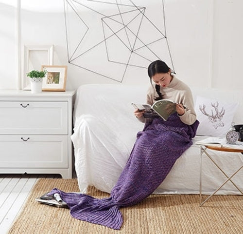 Soft Knitted Mermaid Tail Blanket – Handmade & Wearable Crochet Design