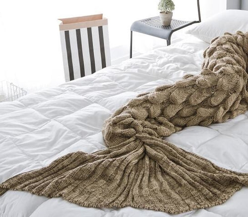 Soft Knitted Mermaid Tail Blanket – Handmade & Wearable Crochet Design