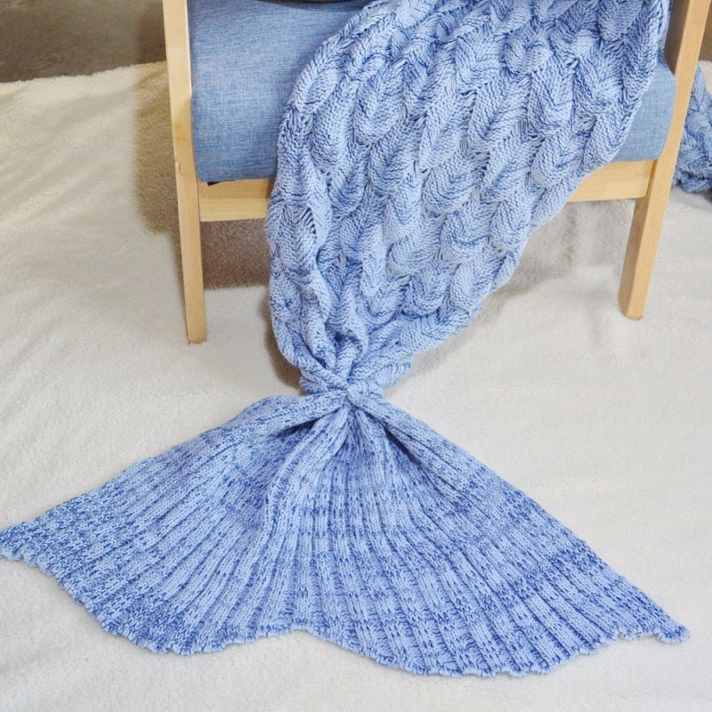 Soft Knitted Mermaid Tail Blanket – Handmade & Wearable Crochet Design