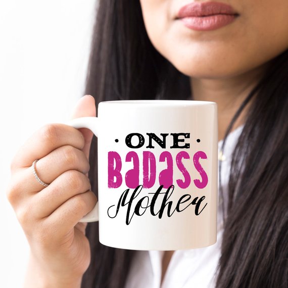 "One Badass Mother" Coffee Mug – Funny Mom Gift | 11oz Ceramic Cup