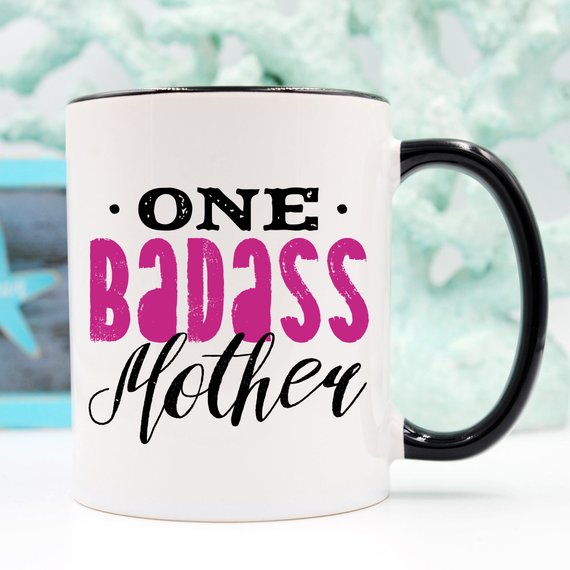 "One Badass Mother" Coffee Mug – Funny Mom Gift | 11oz Ceramic Cup