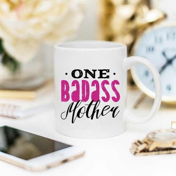 "One Badass Mother" Coffee Mug – Funny Mom Gift | 11oz Ceramic Cup