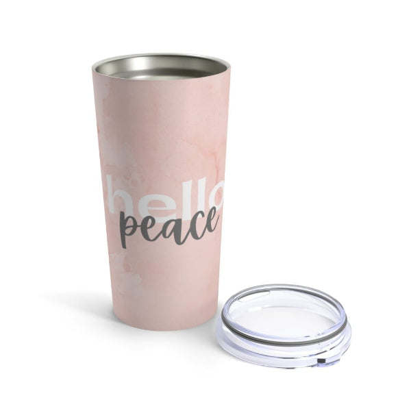 Peach Marble Insulated Travel Tumbler – 20oz Stainless Steel Mug