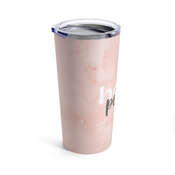 Peach Marble Insulated Travel Tumbler – 20oz Stainless Steel Mug