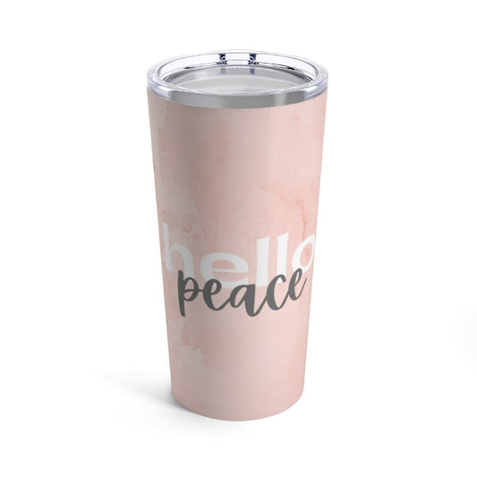 Peach Marble Insulated Travel Tumbler – 20oz Stainless Steel Mug